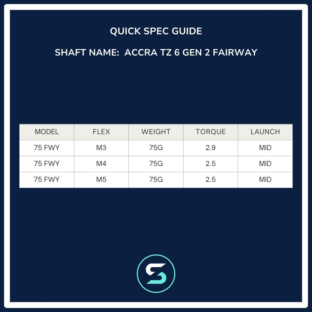 Accra TZ Six Gen 2 Fairway Wood Shaft Spec Chart