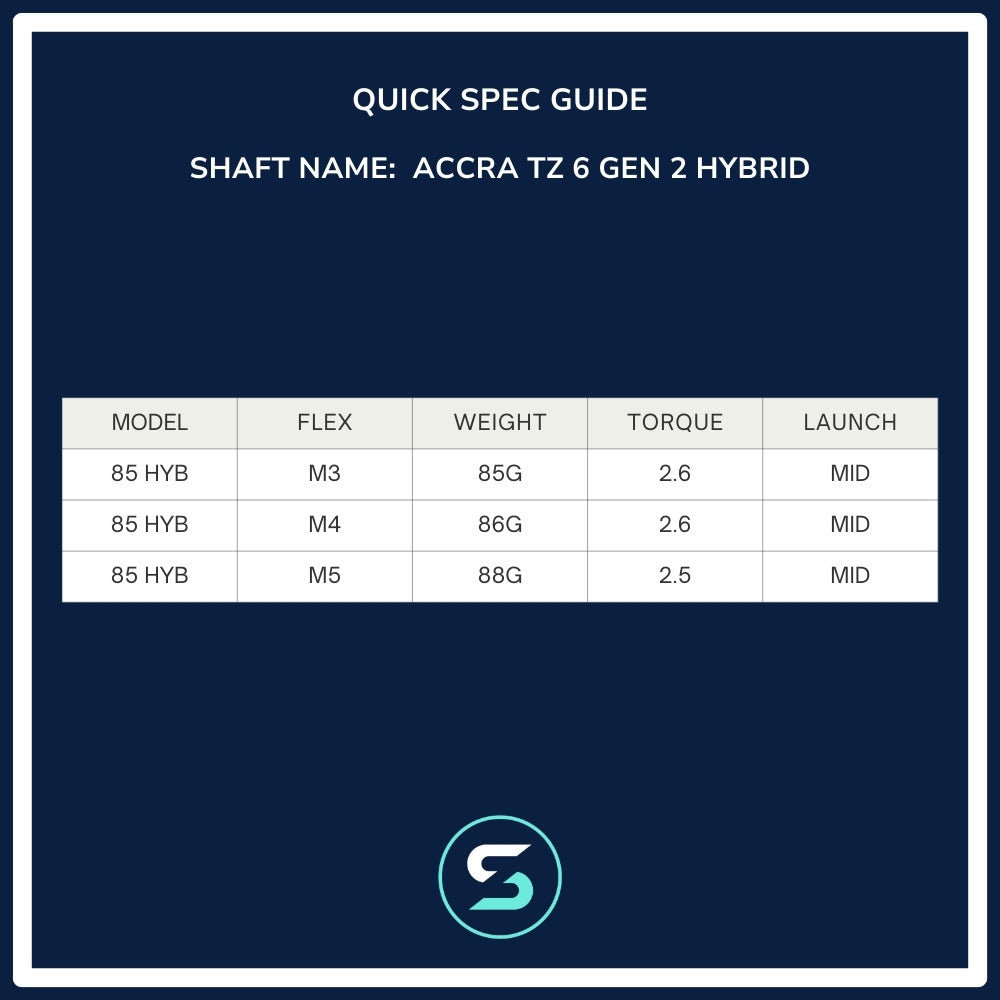 Accra TZ Six Gen 2 Hybrid Shaft Spec Chart