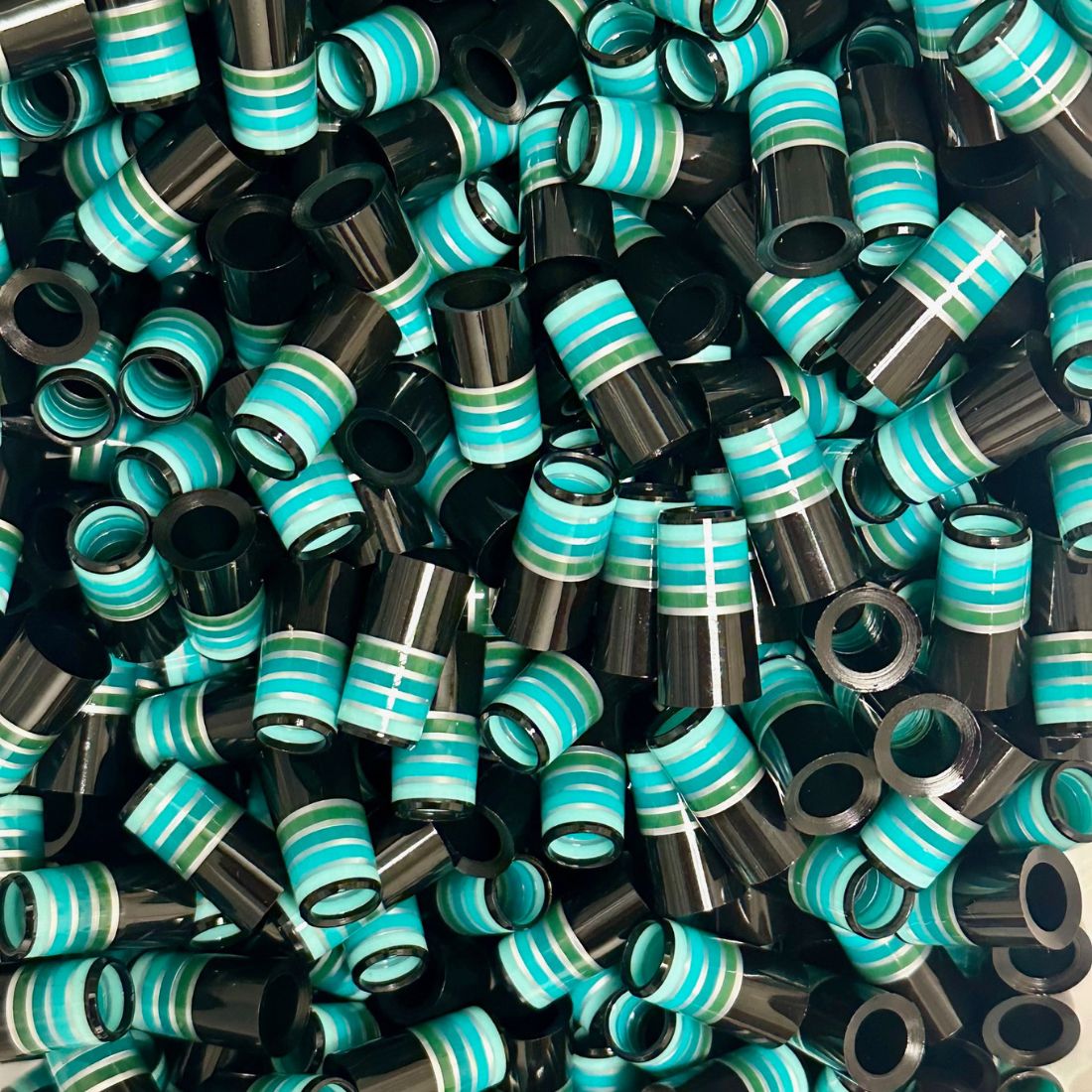 Teal-Silver Alloy Series Golf Ferrule - Black Base