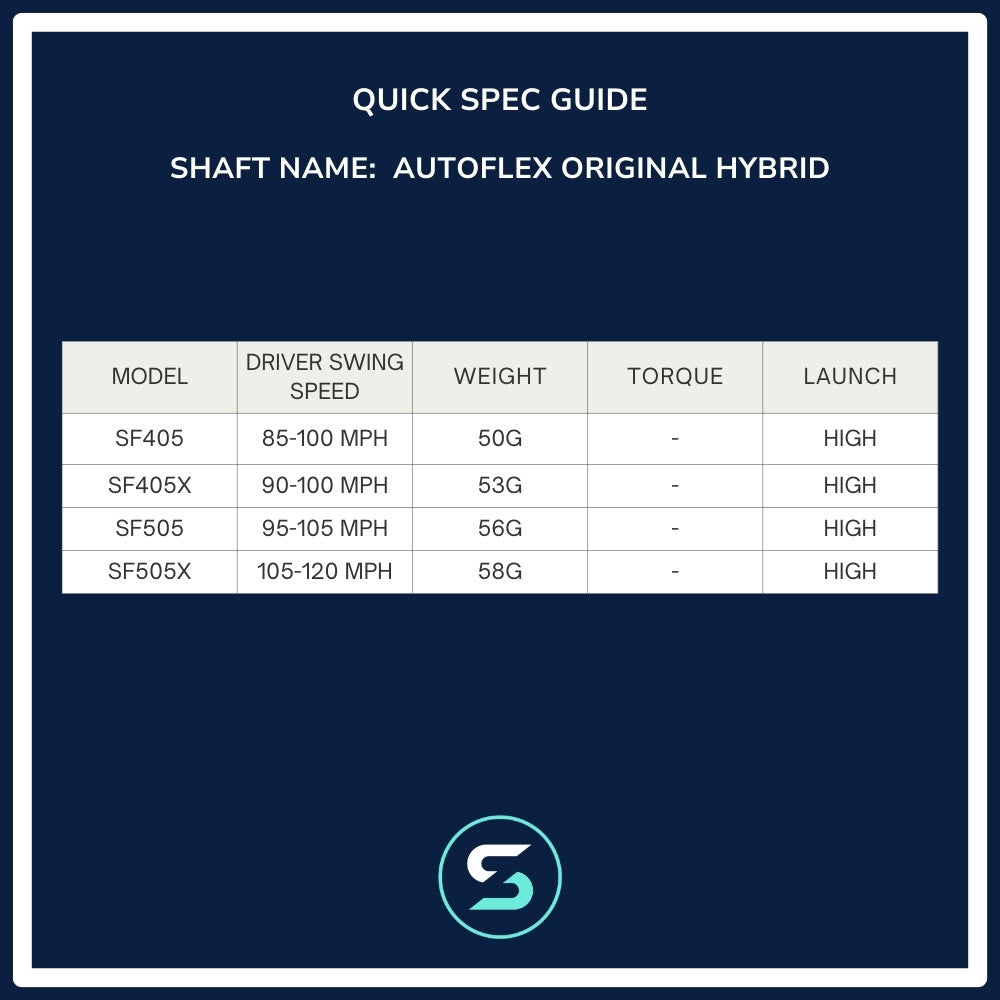 AutoFlex Original Hybrid Shaft Spec Chart