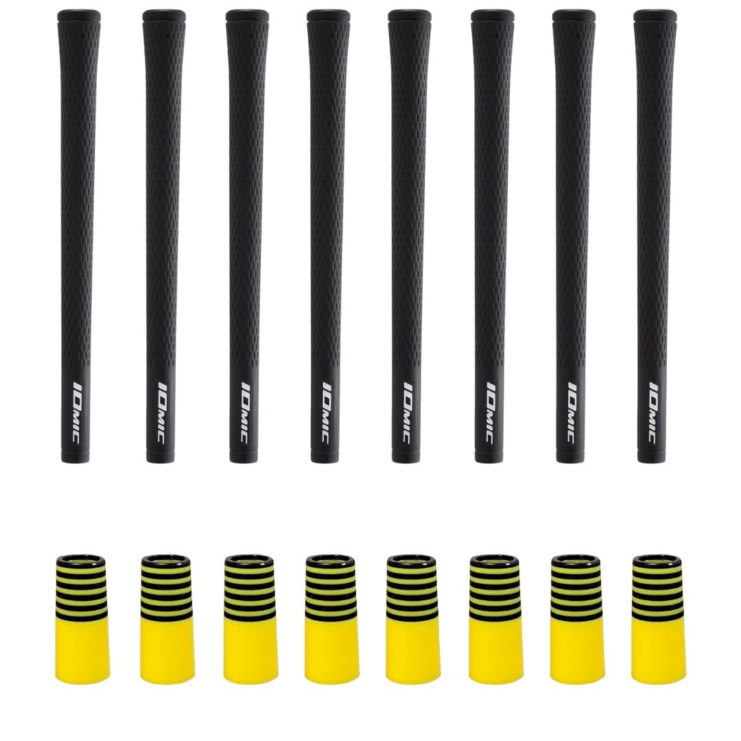 Iomic Sticky 2.3 Black Grip + Matching Ferrule Kit - Bumble Bee Tuna 2.0