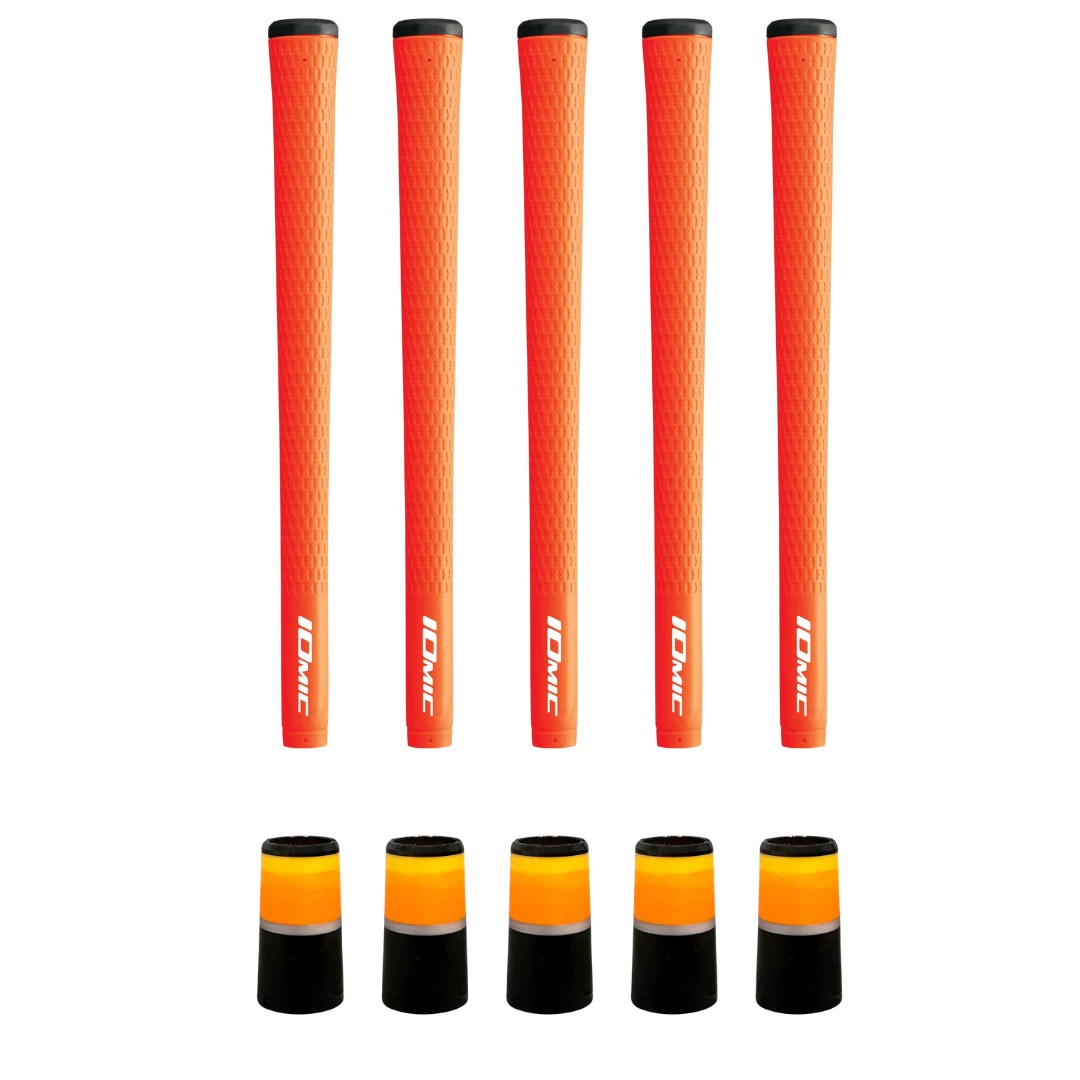Iomic Sticky 2.3 Orange Grip & Ferrule Colorway Kit - Orange/Black Monochrome 5 Piece Kit