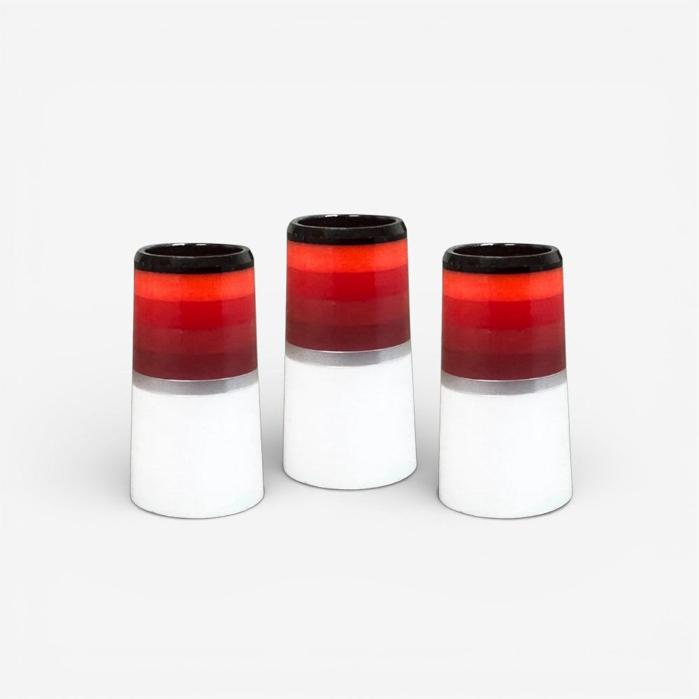 Monochrome – Red (White Base) Ferrules