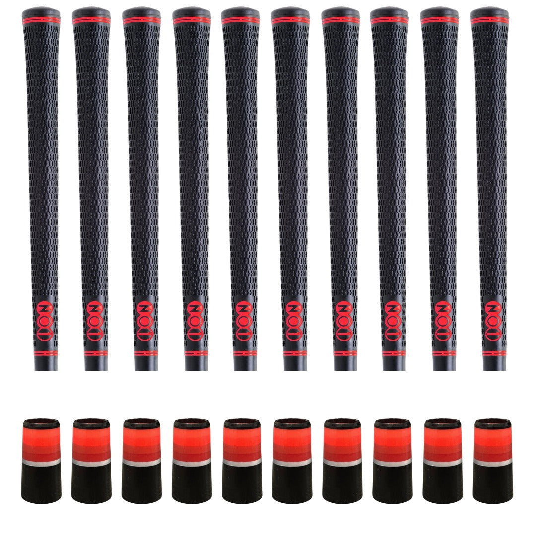 NO1 50 Pro Black/Red Grip & Ferrule Colorway Kit - Red Monochrome - 10 Piece Kit