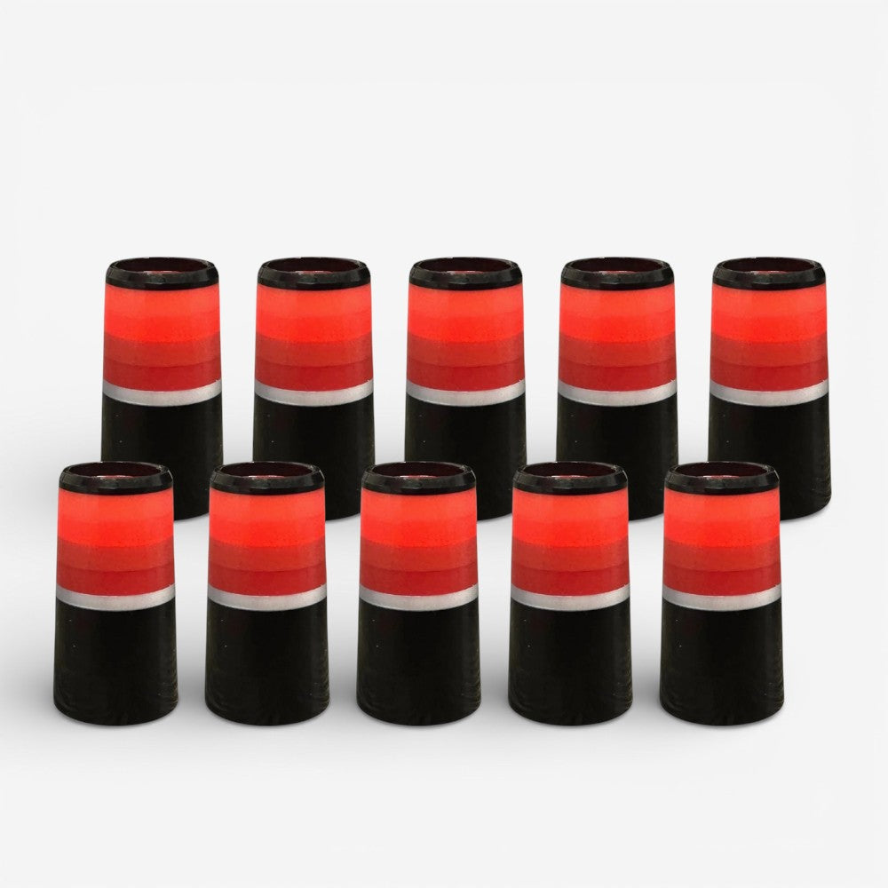 Monochrome Red Black Golf Ferrule Set of 10