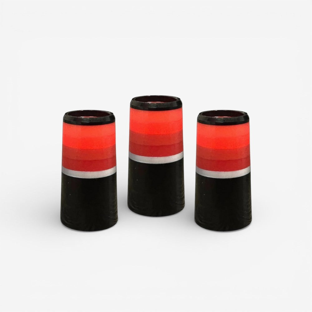 Monochrome Red Black Golf Ferrule Set of 3