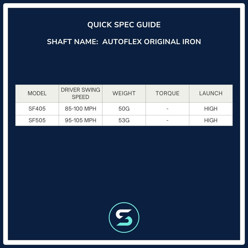 AutoFlex Original Iron Shaft Spec Chart