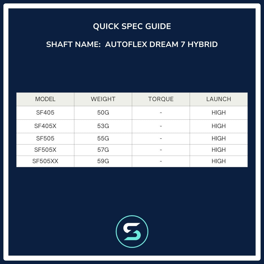 AutoFlex Dream 7 Hybrid Shaft Spec Chart