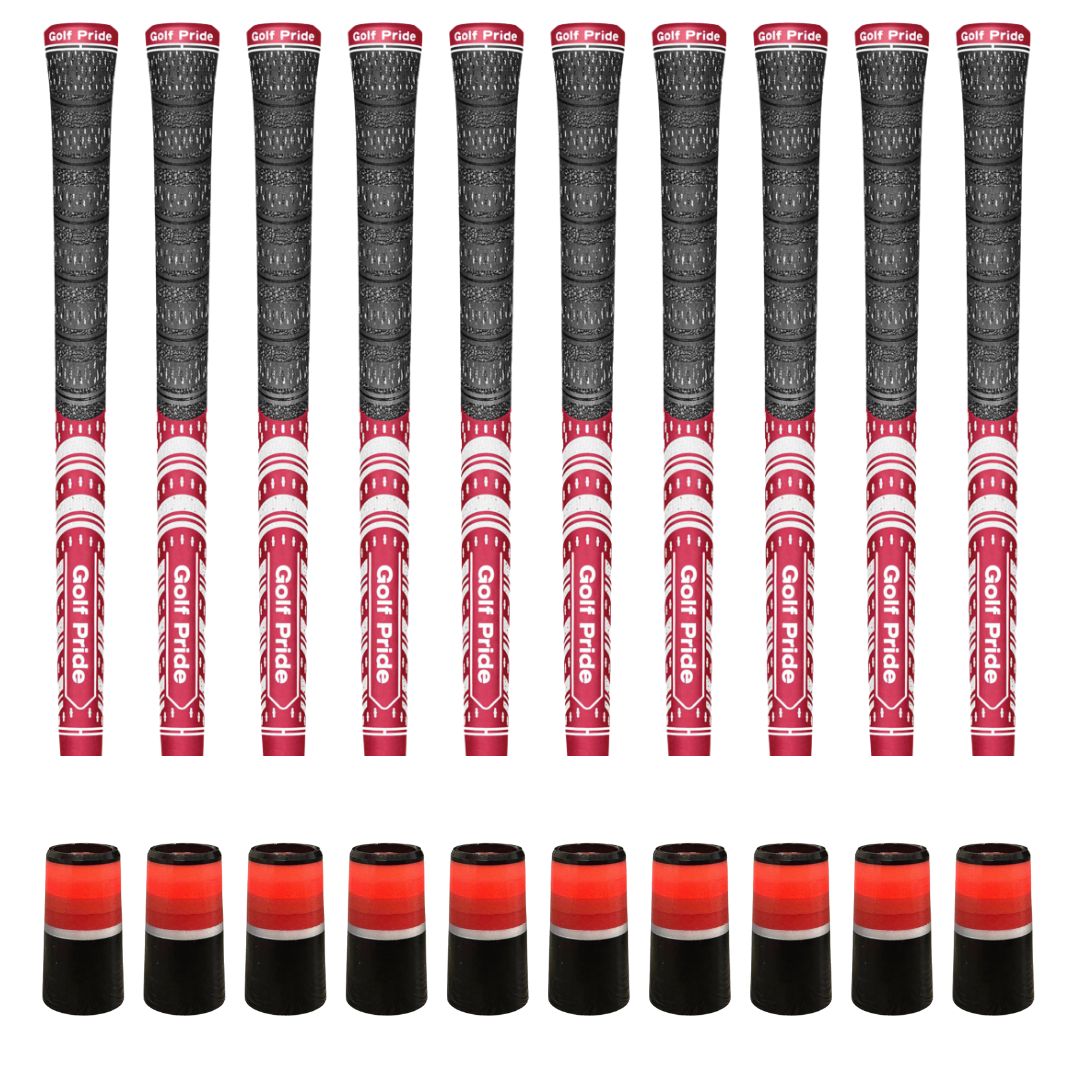 Golf Pride MCC Dark Red Grip & Ferrule Colorway Kit - Red Monochrome