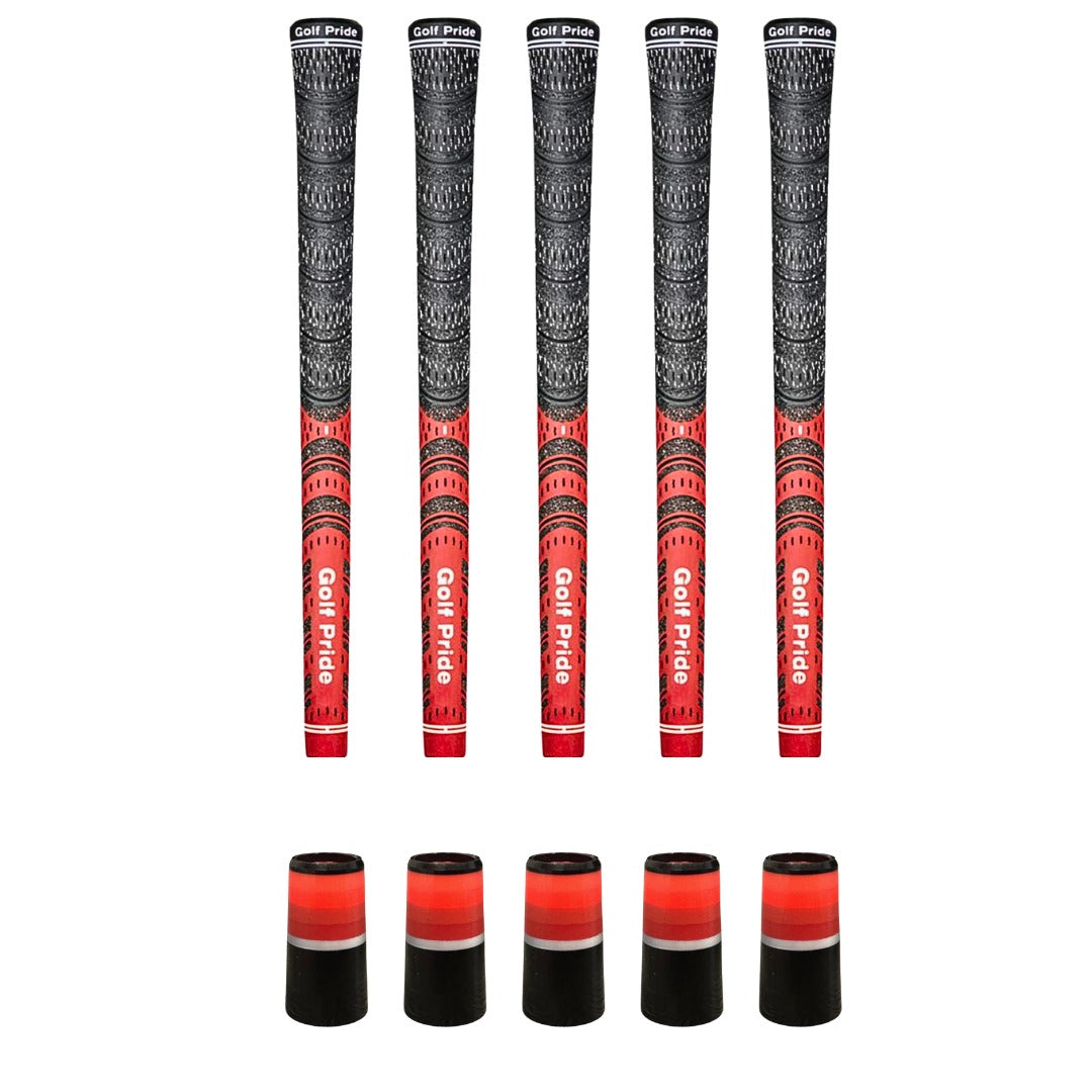Golf Pride MCC Red/Black Grip & Ferrule Colorway Kit - Red Monochrome 5 Piece Kit