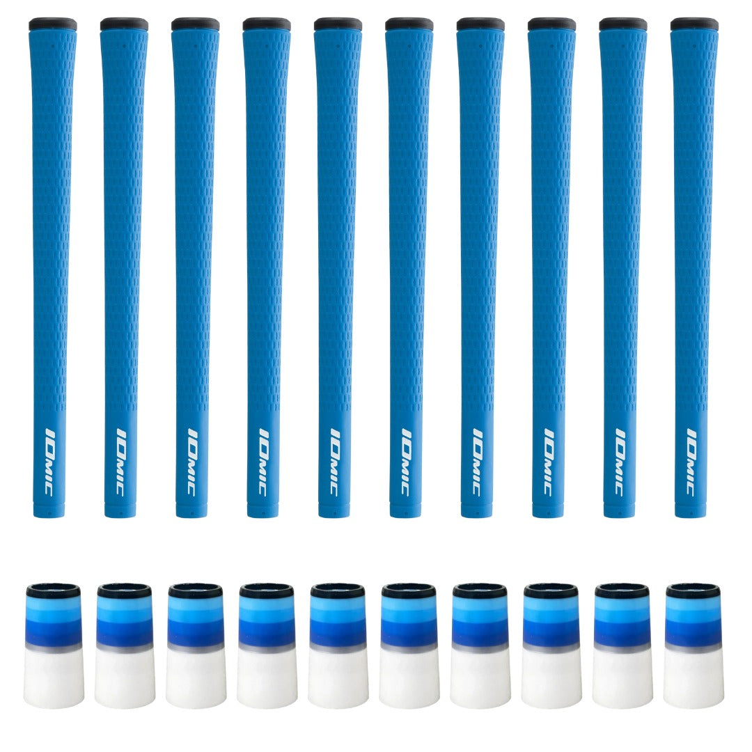 Iomic Sticky 2.3 Blue Grip & Ferrule Colorway Kit - Blue/White Monochrome 10 Piece Kit