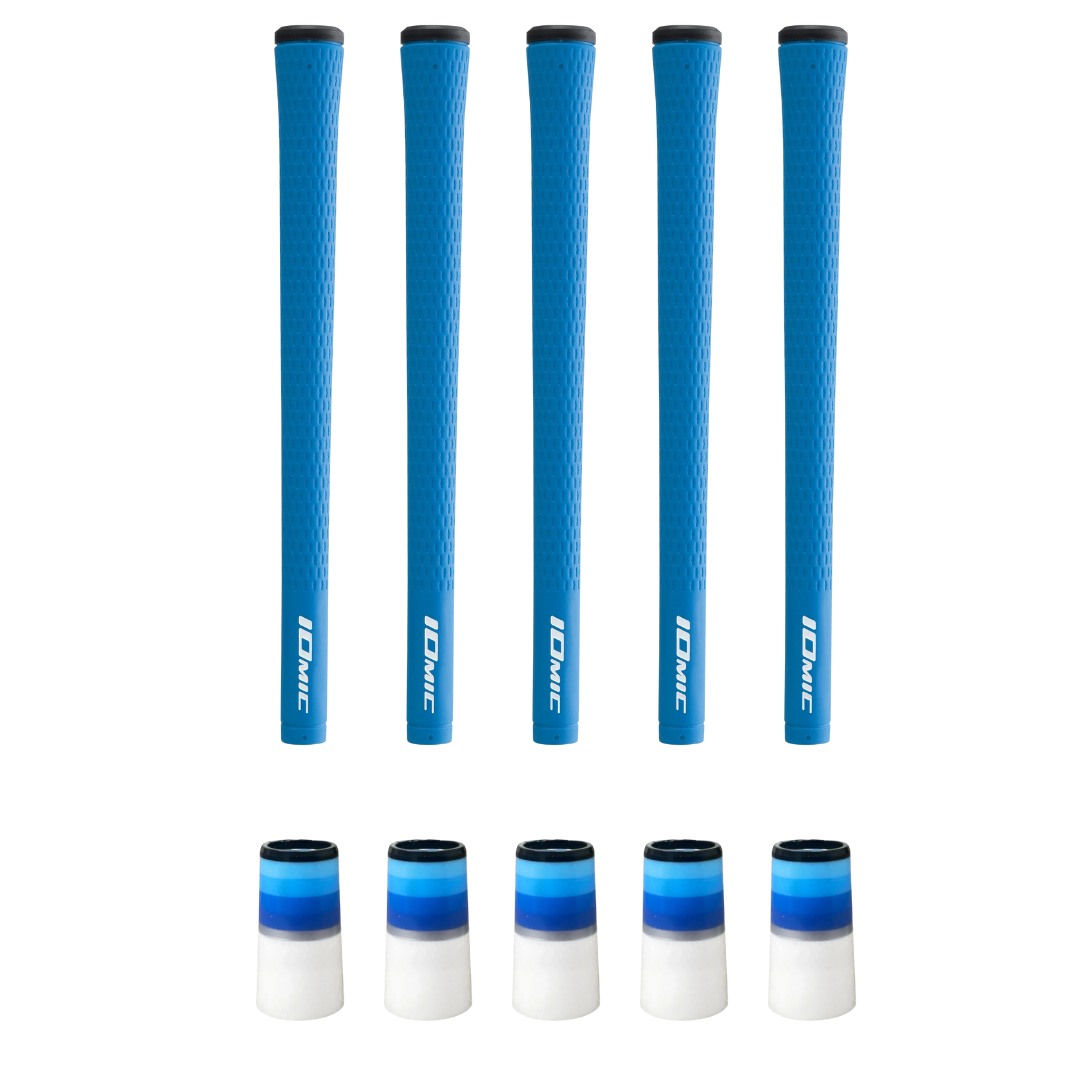Iomic Sticky 2.3 Blue Grip & Ferrule Colorway Kit - Blue/White Monochrome 5 Piece Kit