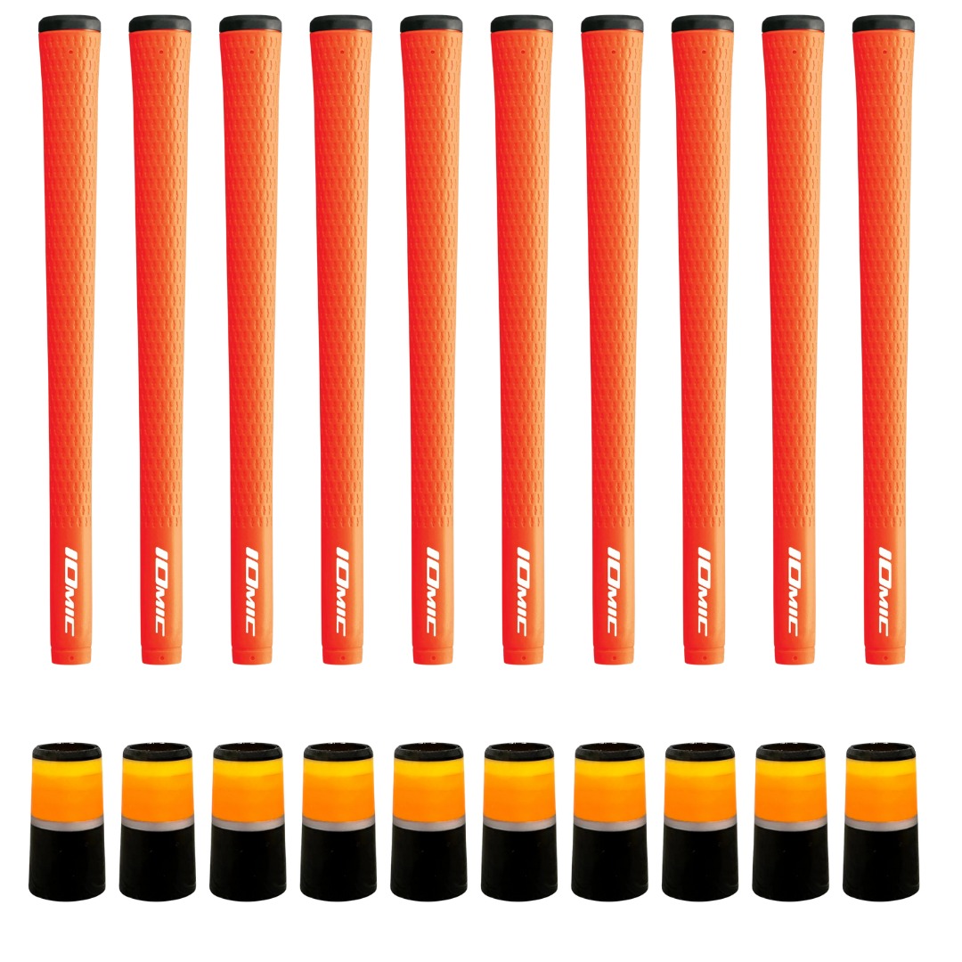 Iomic Sticky 2.3 Orange Grip & Ferrule Colorway Kit - Orange/Black Monochrome 10 Piece Kit