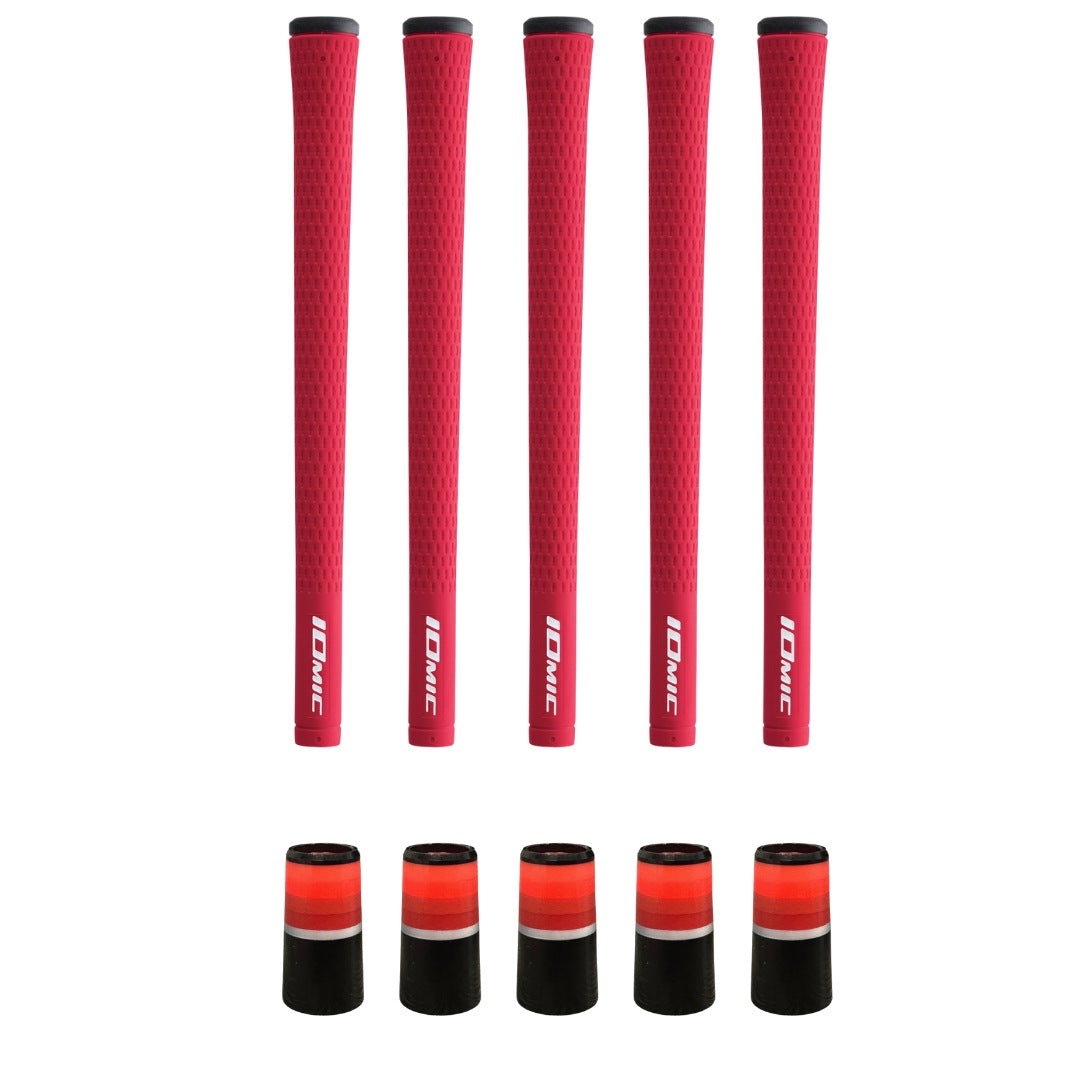 Iomic Sticky 2.3 Red Grip & Ferrule Colorway Kit - Red Monochrome 5 Piece Kit