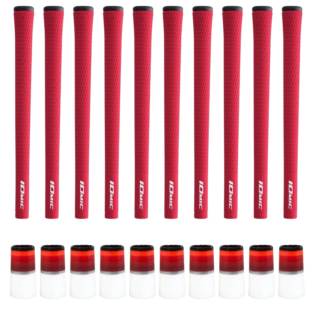 Iomic Sticky 2.3 Red Grip & Ferrule Colorway Kit - Red/White Monochrome 10 Piece Kit