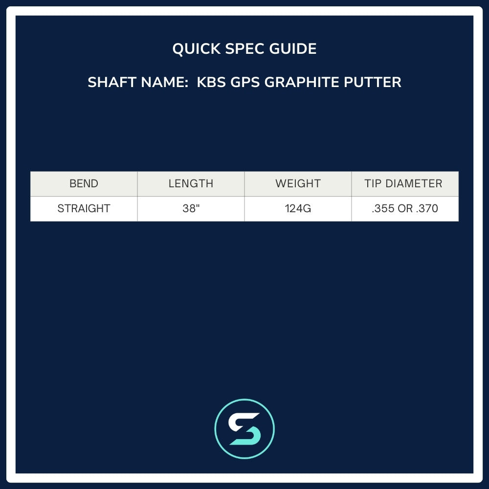 KBS GPS Graphite Putter Shaft Spec Chart