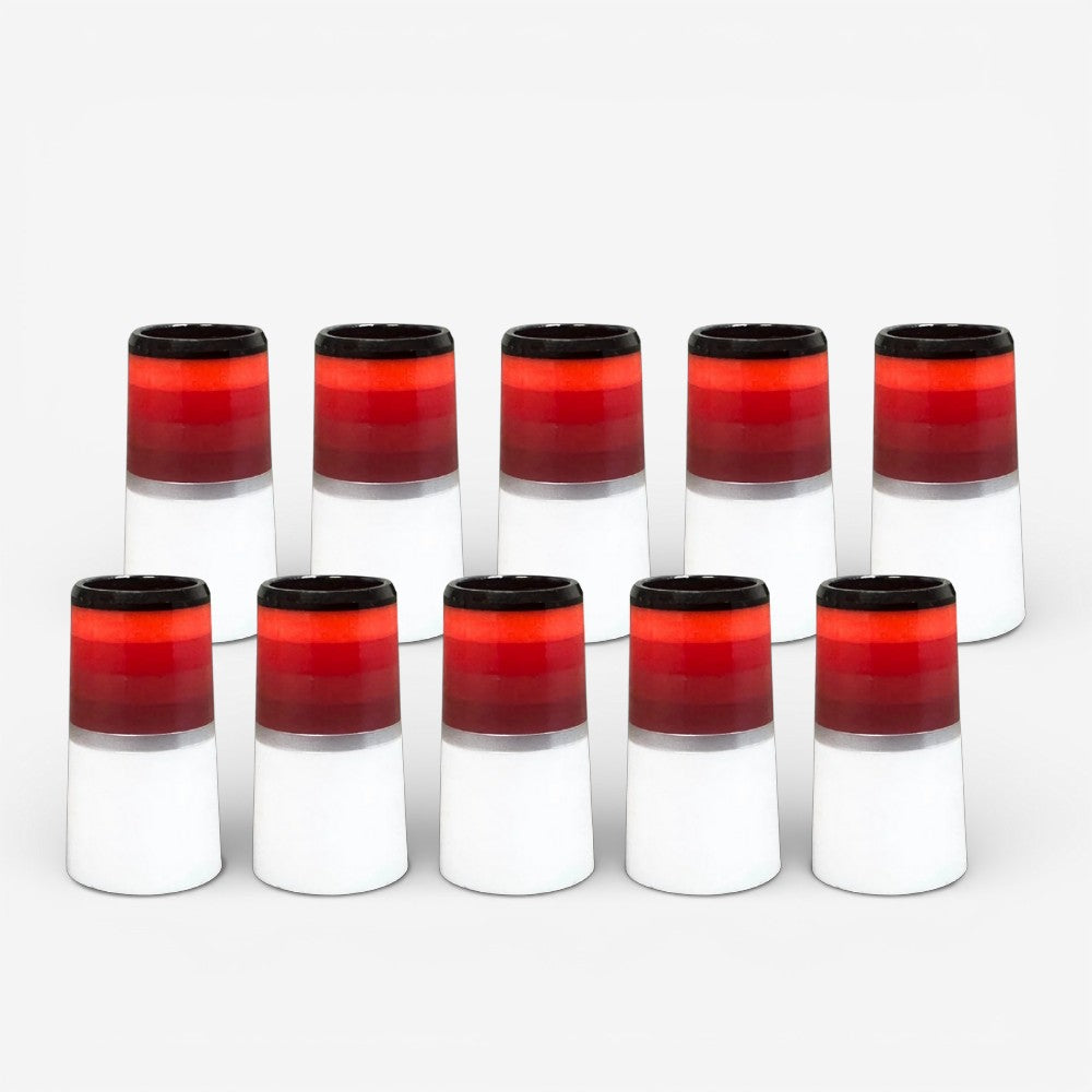 Monochrome – Red (White Base) Ferrules