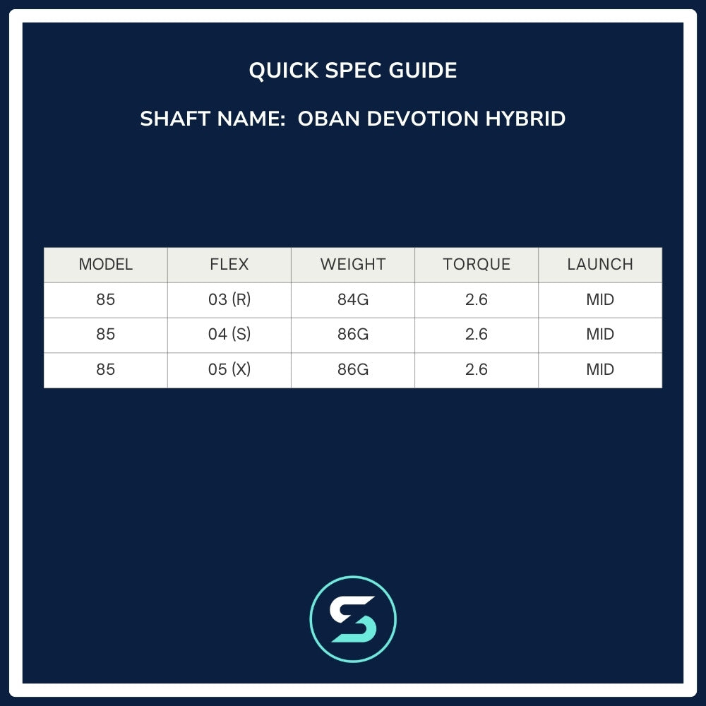 Oban Devotion Hybrid Shaft Spec Chart