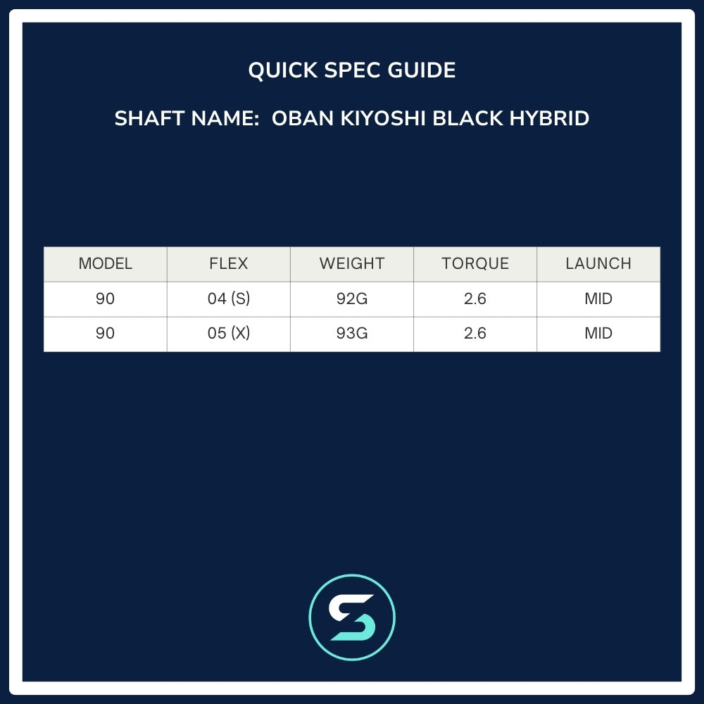 Oban Kiyoshi Black Hybrid Shaft Spec Chart