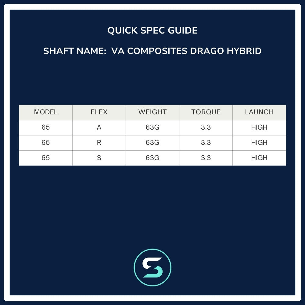 VA Composites Drago Hybrid Shaft Spec Chart