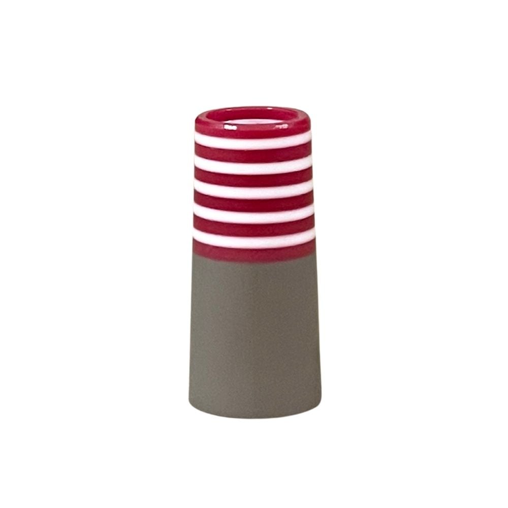 Gray Red White Ferrule - Candy Stripes